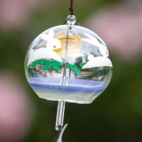 Rabbit Moon Glass Wind Bell