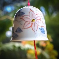 Red Flower Ceramic Wind Bell